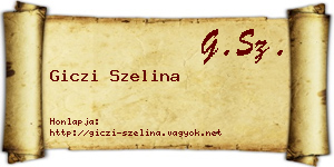 Giczi Szelina névjegykártya
